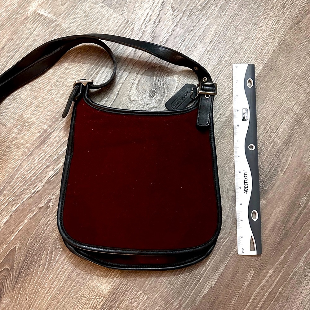 COACH Maroon Wool Saddlebag Crossbody